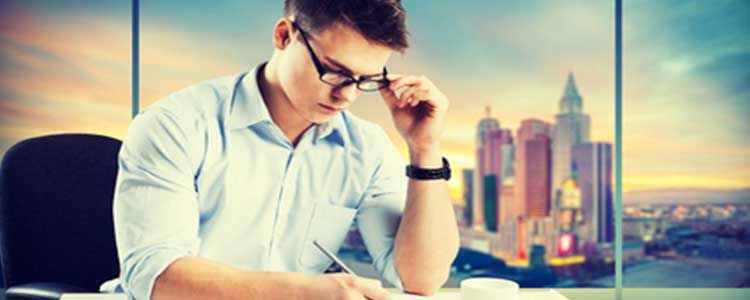 Man Focusing on Studying