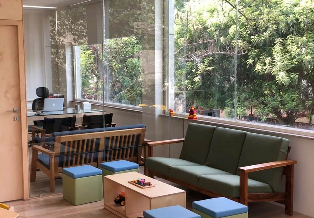 waiting area outside an office